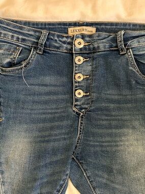 LEXXURY Jeans Button-Fly Blue Denim